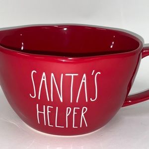 Rae Dunn Christmas Red & White "SANTA'S HELPER" Mixing Bowl